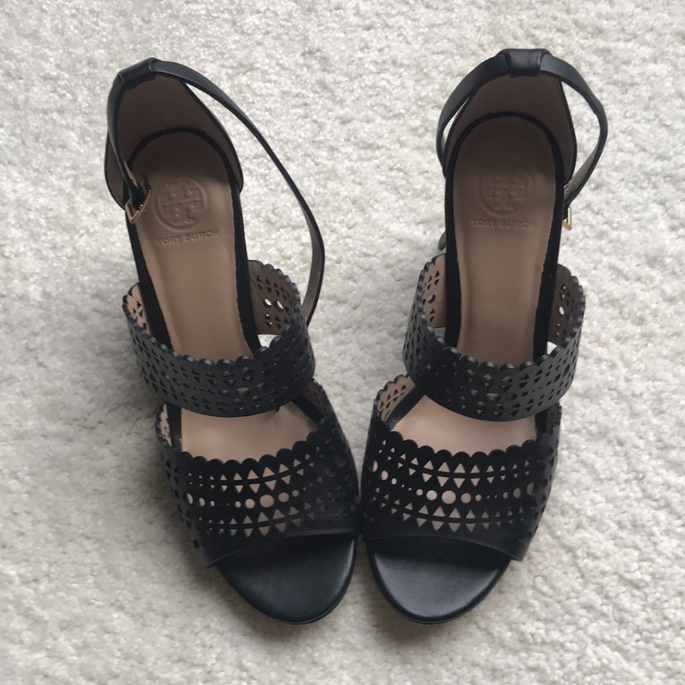 Tory Burch Laser Cut Perforated Wedges